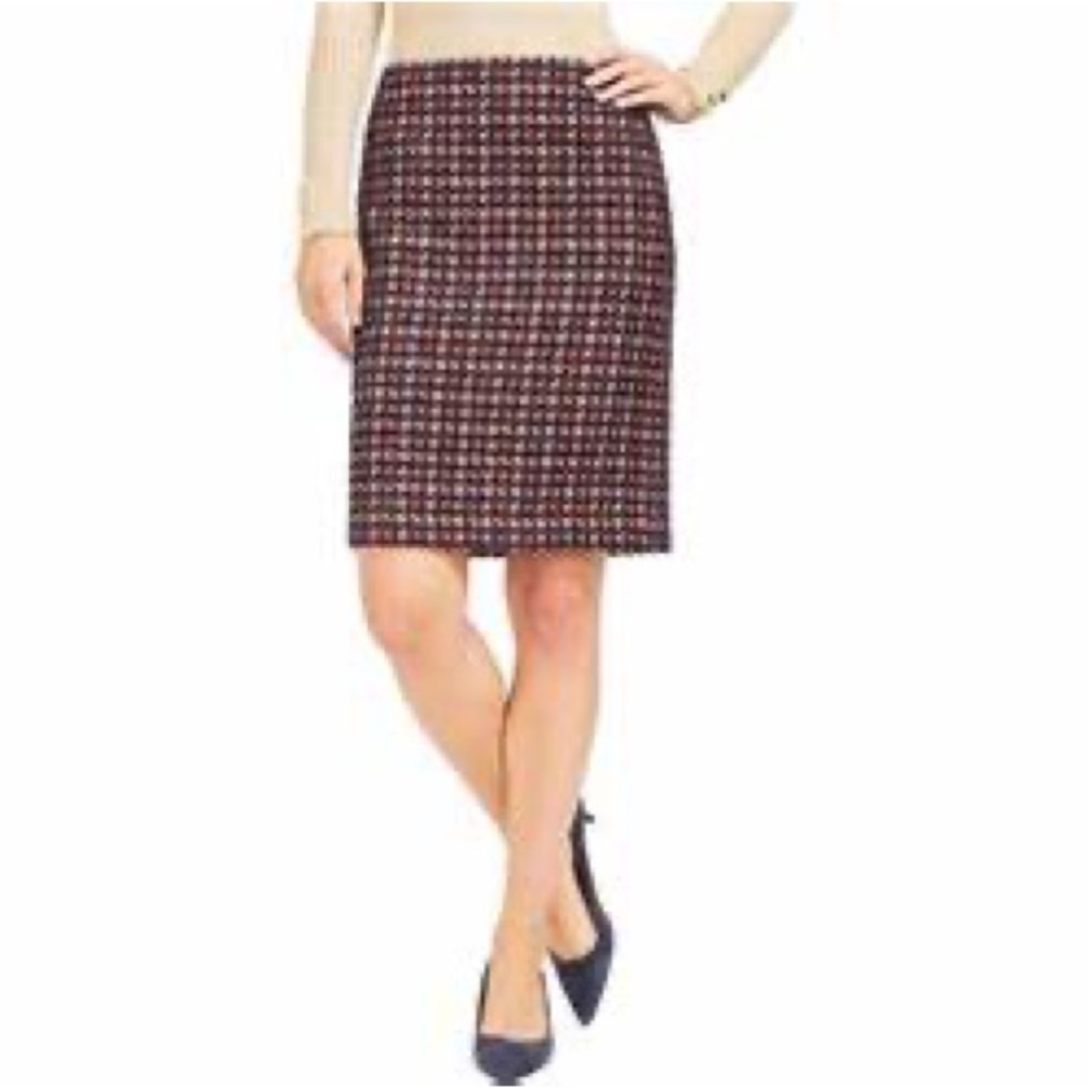 J McLaughlin Metallic Tweed houndstooth Elm Skirt